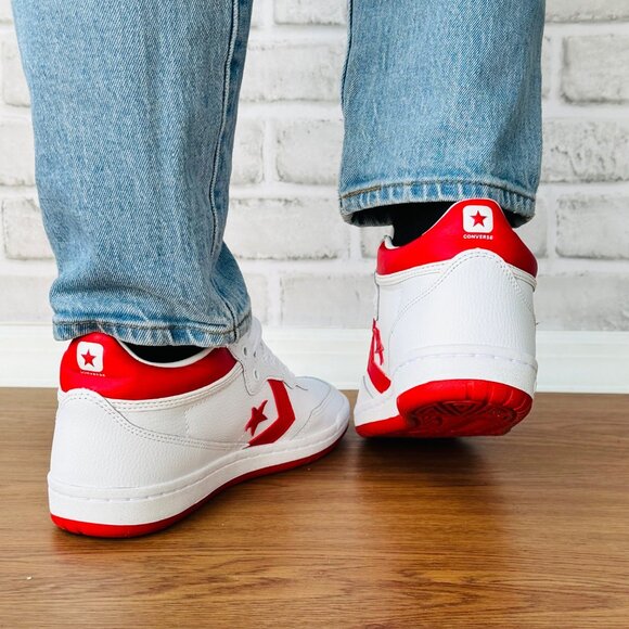 ⭐⭐Converse Fastbreak Pro Mid Leather Sz 7 Women's Shoes Skate White Red A10200C - Picture 6 of 11